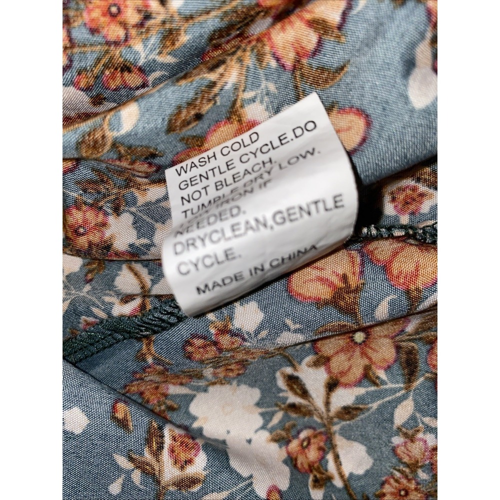 Boho Floral Midi Dress Women's Large Cottagecore Prairie Fall Dress - Picture 10 of 10